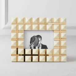 Glam Check Frame - White