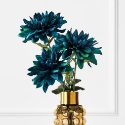 Teal Open Dahlia - Set Of 3