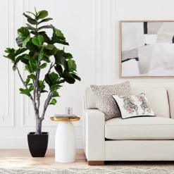 Faux Fiddle Leaf Tree 8 Faux Fiddle Leaf Tree -decoration webimage 206346665 alt1 FIDDLE LEAF 6 GREEN rv