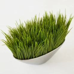Faux Grass In Silver Pot -decoration webimage 207540972 ALT2 1