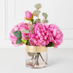 Peonies With Gold Strip Vase 11 Peonies With Gold Strip Vase -decoration webimage 207999717