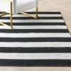 Accra Outdoor Stripe Rug - Black/Ivory -decoration webimage 620000821 620008224 620008225