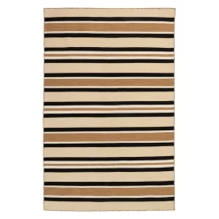 Variagated Stripe Outdoor Rug - Black